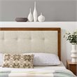 Modway Draper Tufted Full Fabric and Wood Headboard in Walnut/Beige