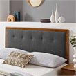 Modway Draper Tufted Full Fabric and Wood Headboard in Walnut/Charcoal