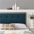 Modway Draper Tufted Queen Fabric and Wood Headboard in Gray/Azure Blue