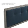 Modway Draper Tufted Queen Fabric and Wood Headboard in Gray/Azure Blue