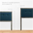 Modway Draper Tufted Queen Fabric and Wood Headboard in Gray/Azure Blue