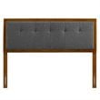 Modway Draper Tufted King Fabric and Wood Headboard in Walnut/Charcoal