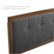 Modway Draper Tufted King Fabric and Wood Headboard in Walnut/Charcoal