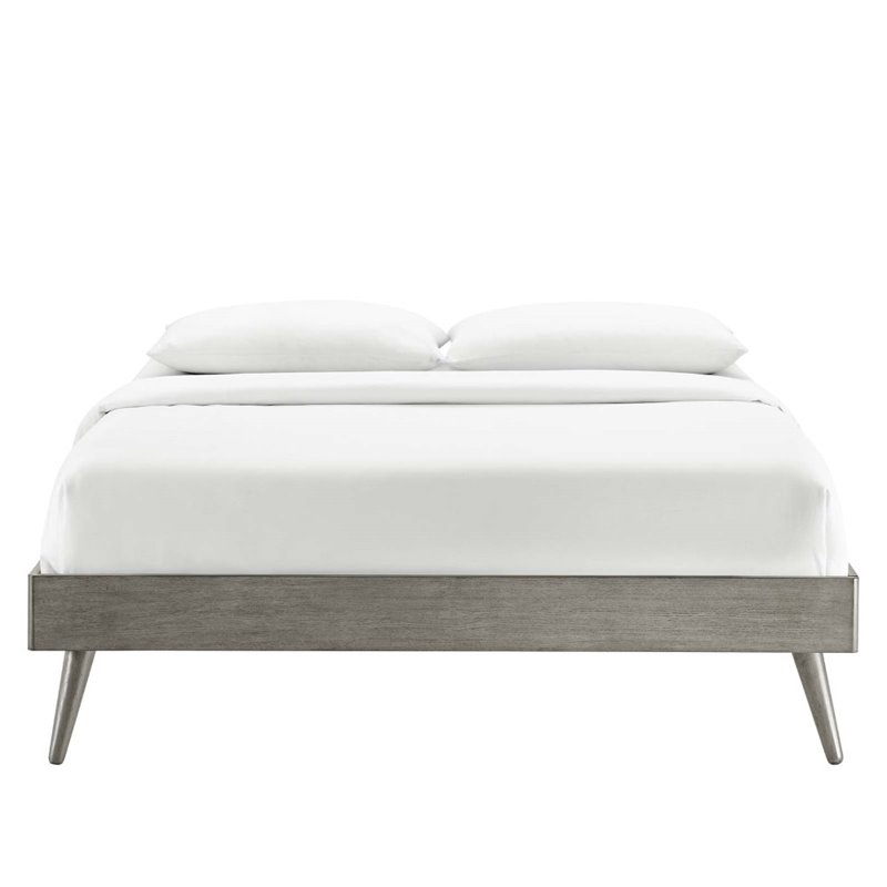 Modway Margo Twin MDF Wood and Rubberwood Platform Bed Frame in Gray