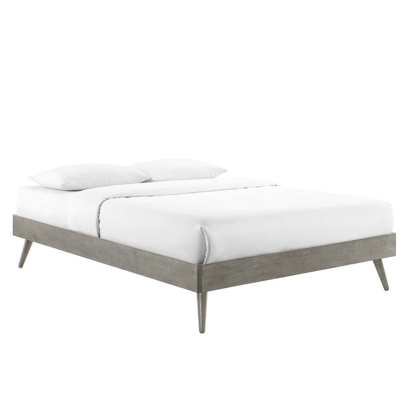 Modway Margo Twin MDF Wood and Rubberwood Platform Bed Frame in Gray
