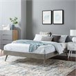 Modway Margo King MDF Wood and Rubberwood Platform Bed Frame in Gray