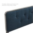 Modway Collins Tufted Twin Fabric and Wood Headboard in Gray/Azure Blue