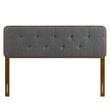 Modway Collins Tufted Twin Fabric and Wood Headboard in Walnut/Charcoal