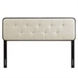 Modway Collins Tufted Full Fabric and Wood Headboard in Black/Beige
