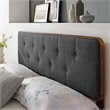 Modway Collins Tufted Full Fabric and Wood Headboard in Walnut/Charcoal