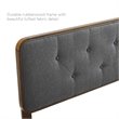 Modway Collins Tufted Full Fabric and Wood Headboard in Walnut/Charcoal