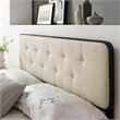 Modway Collins Tufted Queen Fabric and Wood Headboard in Black/Beige