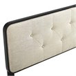 Modway Collins Tufted King Fabric and Wood Headboard in Black/Beige