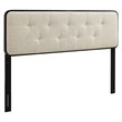 Modway Collins Tufted King Fabric and Wood Headboard in Black/Beige