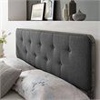 Modway Collins Tufted King Fabric and Wood Headboard in Gray/Charcoal