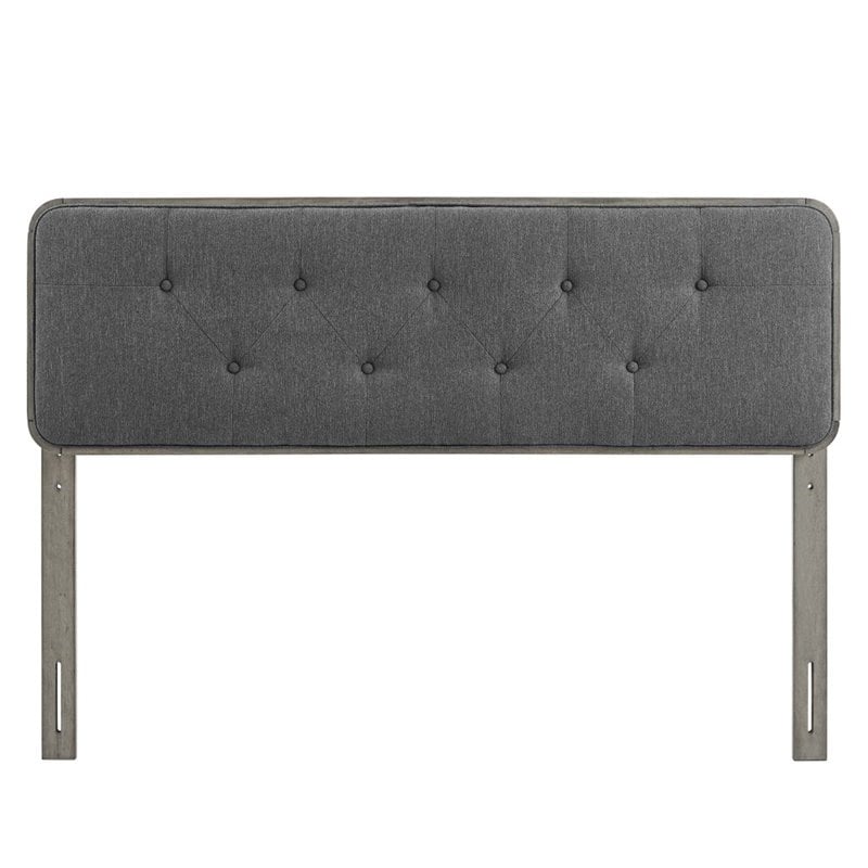 Modway Collins Tufted King Fabric and Wood Headboard in Gray/Charcoal