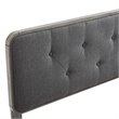 Modway Collins Tufted King Fabric and Wood Headboard in Gray/Charcoal