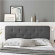 Modway Collins Tufted King Fabric and Wood Headboard in Gray/Charcoal