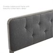 Modway Collins Tufted King Fabric and Wood Headboard in Gray/Charcoal
