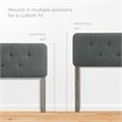 Modway Collins Tufted King Fabric and Wood Headboard in Gray/Charcoal