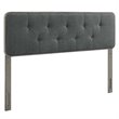 Modway Collins Tufted King Fabric and Wood Headboard in Gray/Charcoal