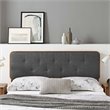 Modway Collins Tufted King Fabric and Wood Headboard in Walnut/Charcoal