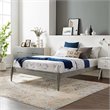 Modway June Twin MDF Wood and Rubberwood Platform Bed Frame in Gray