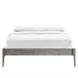 Modway June Full MDF Wood and Rubberwood Platform Bed Frame in Gray