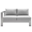 Modway Shore 9-Piece Fabric & Aluminum Outdoor Patio Sofa Set in Silver/Gray