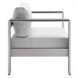 Modway Shore 9-Piece Fabric & Aluminum Outdoor Patio Sofa Set in Silver/Gray