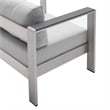 Modway Shore 9-Piece Fabric & Aluminum Outdoor Patio Sofa Set in Silver/Gray