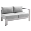Modway Shore 9-Piece Fabric & Aluminum Outdoor Patio Sofa Set in Silver/Gray