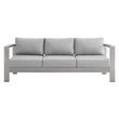 Modway Shore 7-Piece Fabric & Aluminum Outdoor Patio Set in Silver/Gray