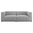 Modway Bartlett 2-Piece Upholstered Fabric Loveseat in Light Gray