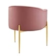 Modway Savour Tufted Velvet Stainless Steel Accent Chair in Dusty Rose