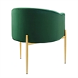 Modway Savour Tufted Performance Velvet Stainless Steel Accent Chair in Emerald