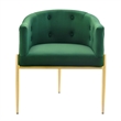 Modway Savour Tufted Performance Velvet Stainless Steel Accent Chair in Emerald
