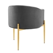 Modway Savour Tufted Performance Velvet Stainless Steel Accent Chair in Gray