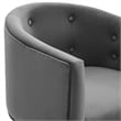 Modway Savour Tufted Performance Velvet Stainless Steel Accent Chair in Gray