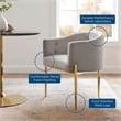 Modway Savour Tufted Velvet Stainless Steel Accent Chair in Light Gray