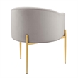 Modway Savour Tufted Velvet Stainless Steel Accent Chair in Light Gray