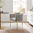 Modway Savour Tufted Velvet Stainless Steel Accent Chair in Light Gray