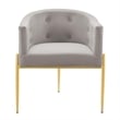 Modway Savour Tufted Velvet Stainless Steel Accent Chair in Light Gray