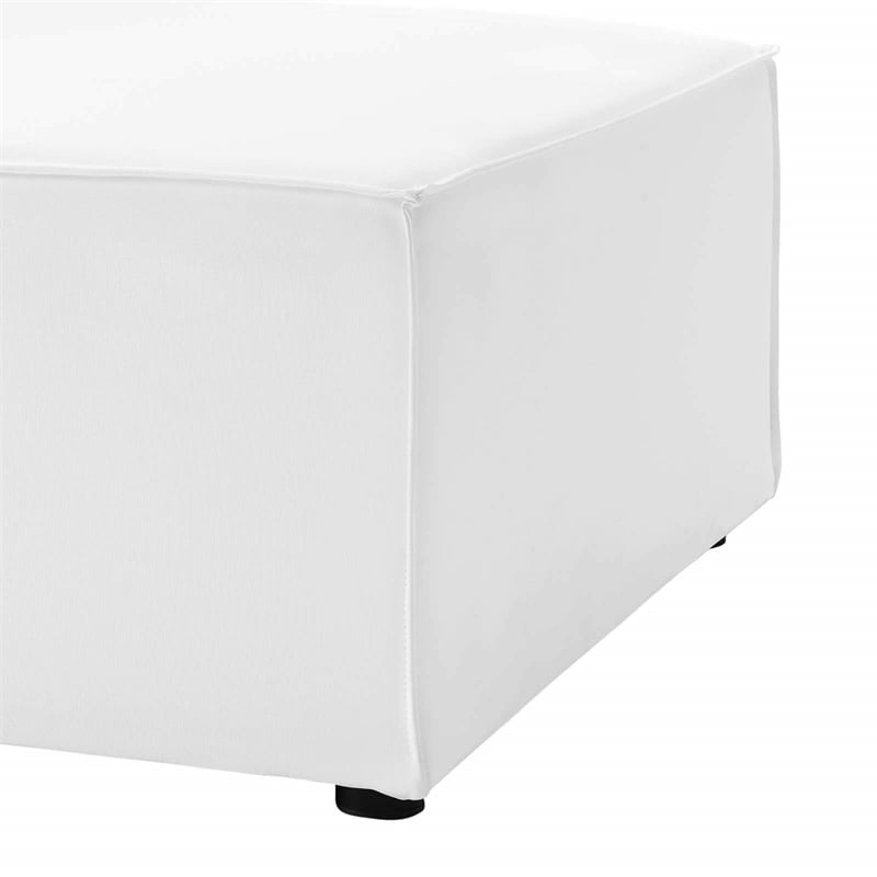 Modway Saybrook Fabric Upholstered Outdoor Patio Sofa Armless Chair in White
