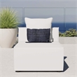 Modway Saybrook Fabric Upholstered Outdoor Patio Sofa Armless Chair in White