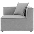 Modway Saybrook Fabric Upholstered Outdoor Patio Sofa Corner Chair in Gray