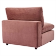Modway Commix Down Filled Performance Velvet Armless Chair in Dusty Rose Pink