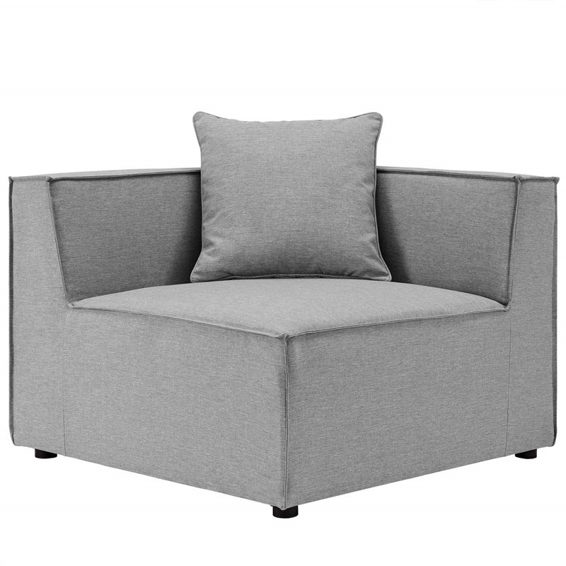 Modway Saybrook Fabric Upholstered Outdoor Patio Loveseat in Gray