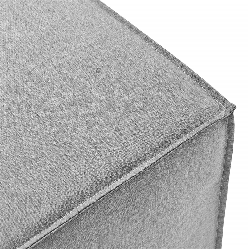Modway Saybrook Fabric Upholstered Outdoor Patio Sofa Ottoman in Gray