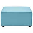 Modway Saybrook Fabric Upholstered Outdoor Patio Sofa Ottoman in Turquoise